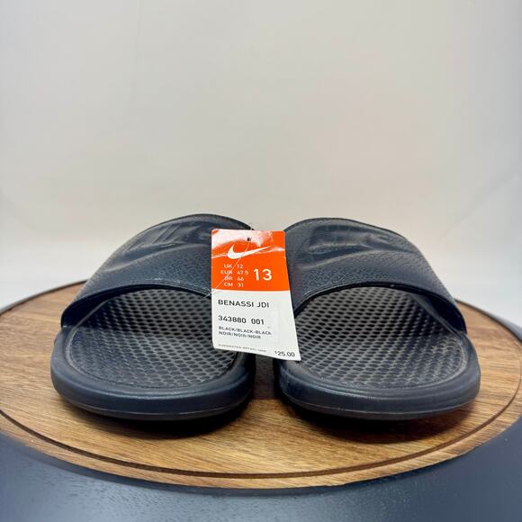 NIke Benassi JDI Triple Black Slides Slip On Sandals Men's 13 343880-001 - Picture 2 of 7